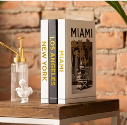 decorative books stack white coffee table book